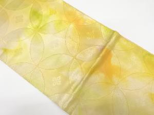 アンティーク　花七宝模様織り出し暈し袋帯（材料）